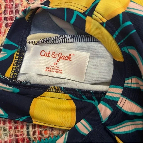 Cat & Jack Lemon Print Swimsuit - Picture 4 of 4